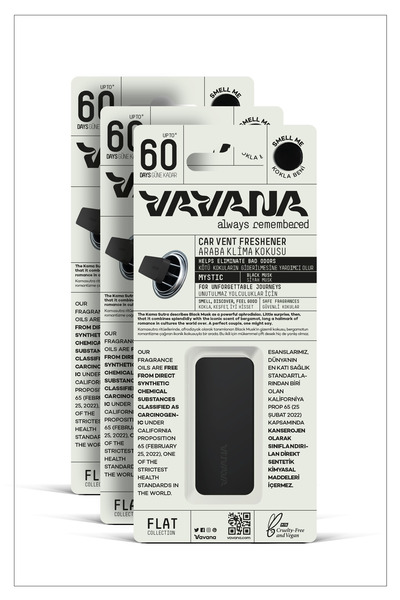 VAVANA Araba Klima Kokusu, Flat Oto Kokusu, 60 Gün Etkili Araç Kokusu 3'lü Se...