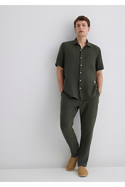 Mavi Green Linen Trousers 0010358-71587