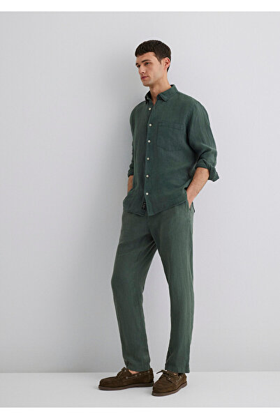 Mavi Green Linen Trousers 0010358 -71598