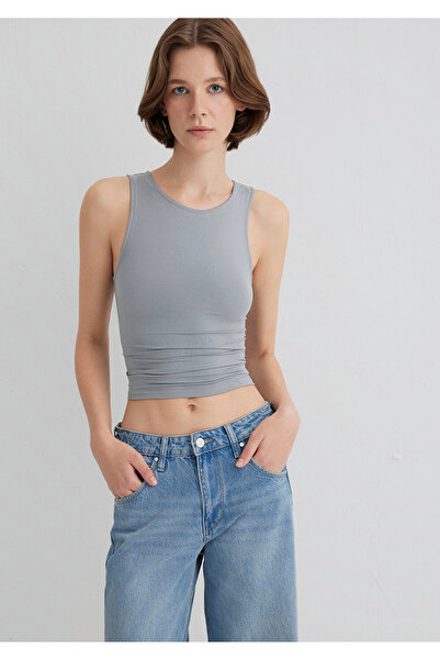 Mavi Halter Neck Gray Polyamide Tank Top Fitted / Fitted Cut 1613499-70098