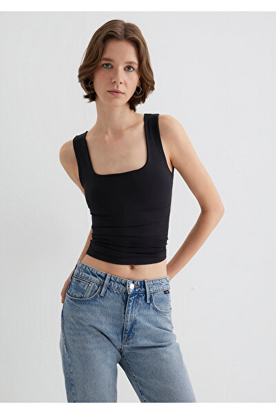 Mavi Square Collar Black Polyamide Undershirt Fitted / Fitted Cut 1613498-900