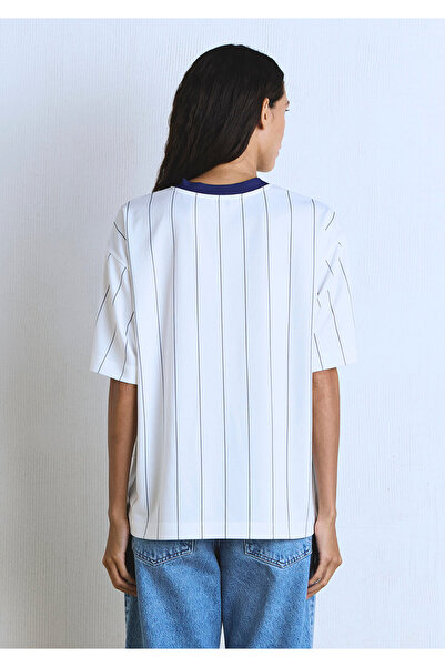 Mavi New York Printed White Jersey T-Shirt Oversize / Wide Cut 1613496-620