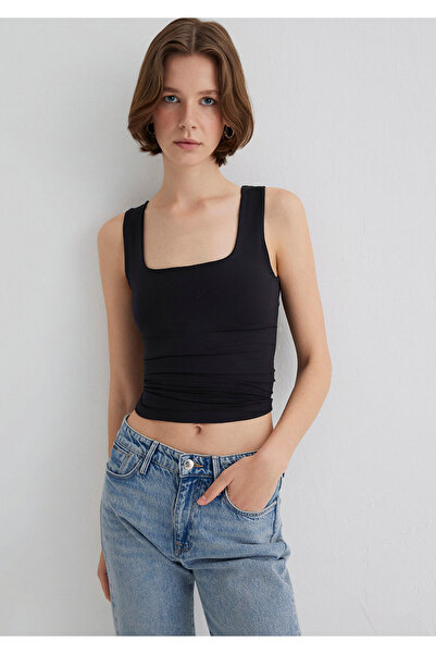 Mavi Square Collar Black Polyamide Undershirt Fitted / Fitted Cut 1613498-900