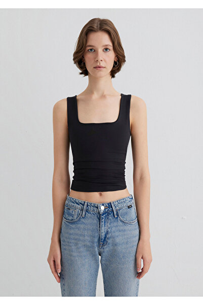 Mavi Square Collar Black Polyamide Undershirt Fitted / Fitted Cut 1613498-900