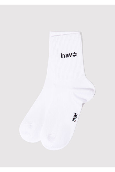 Mavi Air Printed White Socket Socks 1913653-620