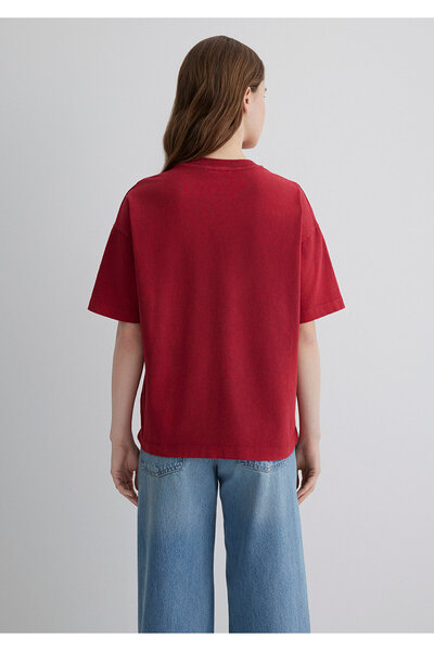 Mavi Paris Printed Red T-Shirt Oversize / Wide Cut 1613218 -70464