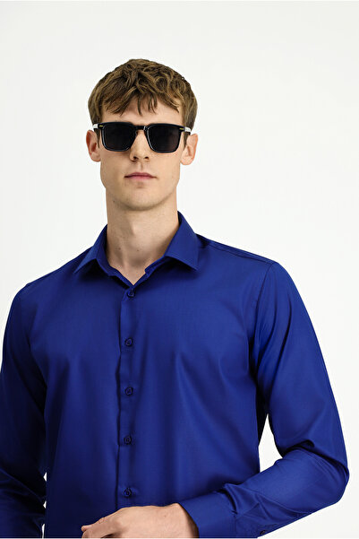 Kiğılı Μακρυμάνικο Slim Fit Slim Fit Κλασικό βαμβακερό πουκάμισο χωρίς σίδερο