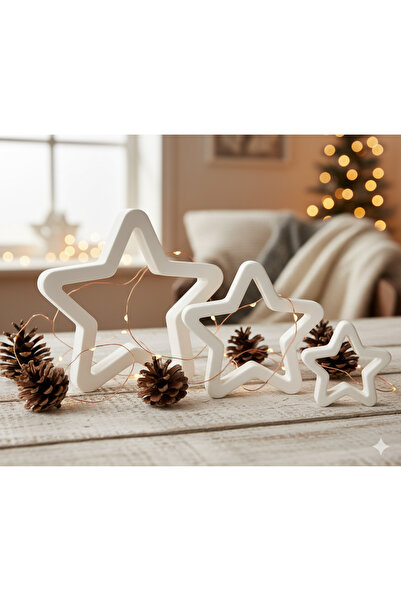 Slyvia Starlight Christmas Set – 3’lü 3D Baskı Yıldız Dekor Seti (Yılbaşı Tem...