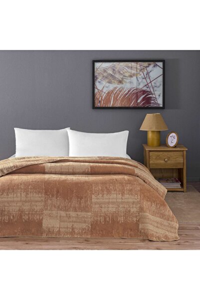 Taç Ziggy Cotton Double Blanket Brown