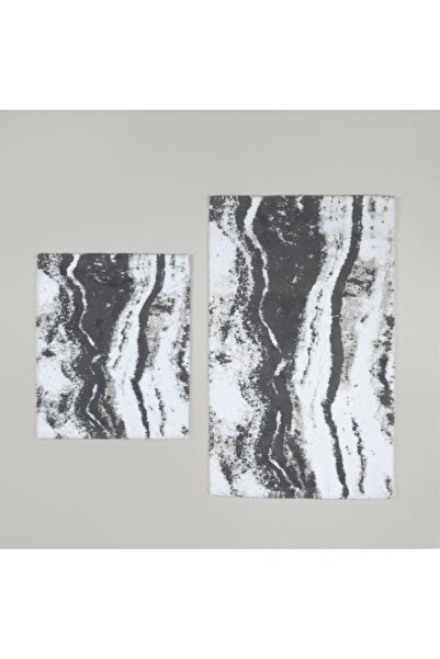 Linens Stone 2-Piece 60X100 / 50X60 cm Bathroom Mat Set Gray