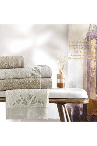 Taç Iris Pure Cotton Cotton Family Set Stone Mink