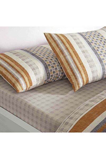 Taç Beige Single Crown Merald Flannel Bedding Set