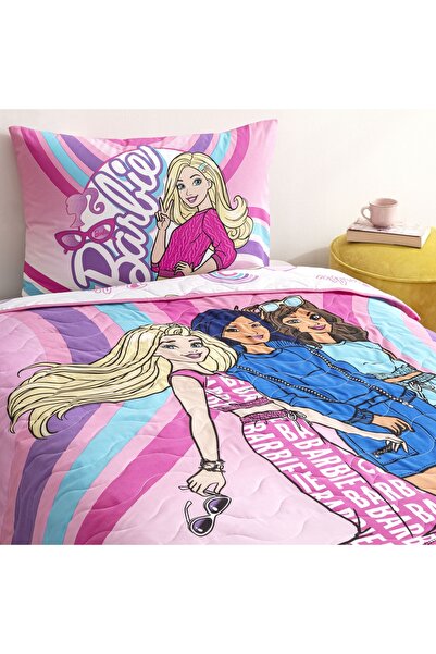 Taç Lisanslı Barbie Imagine Tek Kişilik Yatak Örtüsü Seti