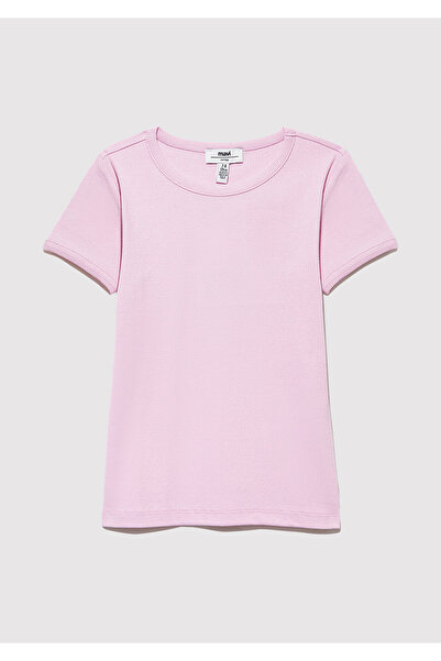Mavi Ribbed Pink Basic T-Shirt Fitted / Fitted Cut 7610260-86953