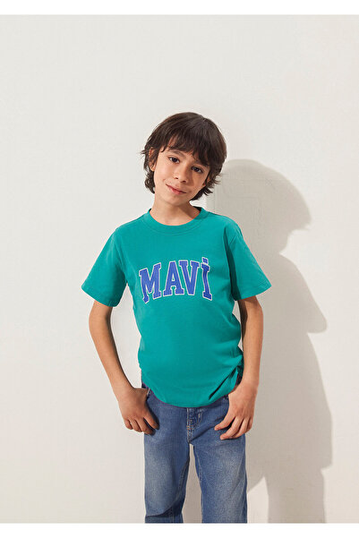 Mavi Logo Printed Green T-Shirt Regular Fit 6610030 -71711