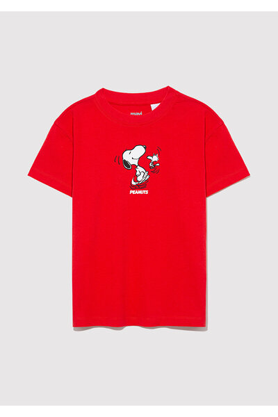 Mavi Peanuts Printed Red T-Shirt Loose Fit / Loose Relaxed Cut 7610320 -70471