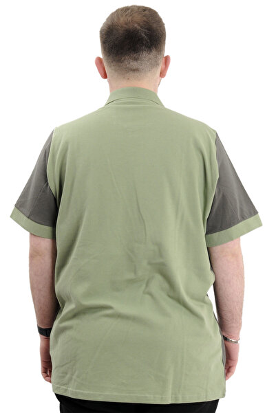 ModeXL Men's Polo Neck T-Shirt - Plus Size, Color Block, U24327 Cagla