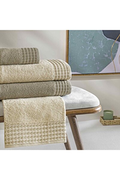 Taç Chain Pure Cotton Cotton Family Set Cream Khaki XXL