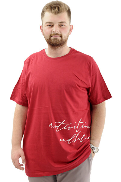 ModeXL Belief U24085 Claret Red Men's Cotton T-shirt - Soft Texture, King Size