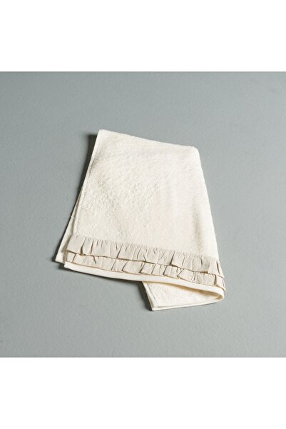Linens Ruffle Bamboo 50X85 cm Face Towel Ecru