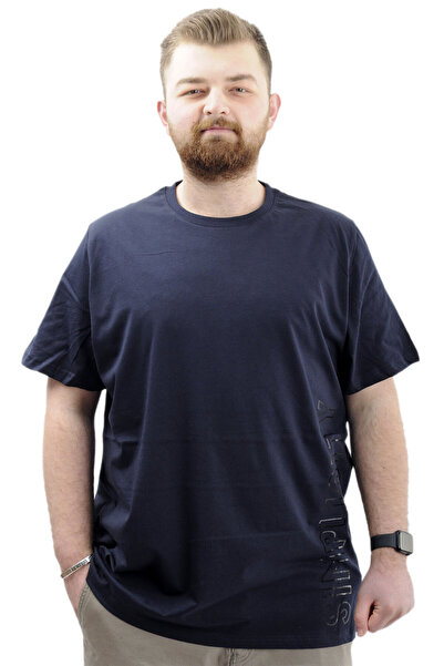 ModeXL Navy Blue Mode XL Large Size Crew Neck Men's T-Shirt - SIMPLICITY U24046