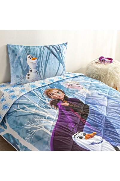 Taç Taç Lisanslı Disney Frozen Winter Tek Kişilik Pamuk Yorgan Seti