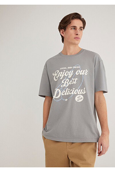 Mavi Printed Gray T-Shirt Loose Fit / Loose Relaxed Cut 0612308 -70098