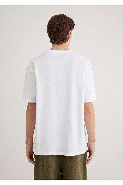 Mavi Keep Calm Printed White T-Shirt Loose Fit / Loose Relaxed Cut 0612463 -620