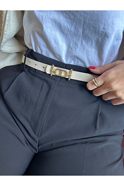 LİA KEMER Pearl Classic, lungă, cu model, pentru femei, cu cataramă aurie, ce...