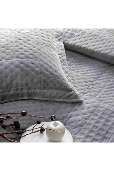 Taç Alvin Çift Kişilik Yatak Örtüsü Seti Antrasit