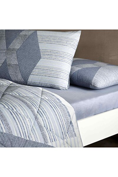 Taç Taç Ellıs Ranforce Tek Kişilik Yorgan Set Mavi