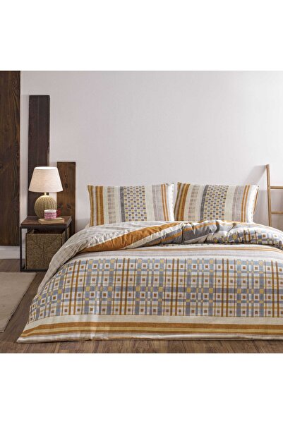Taç Beige Single Crown Merald Flannel Bedding Set