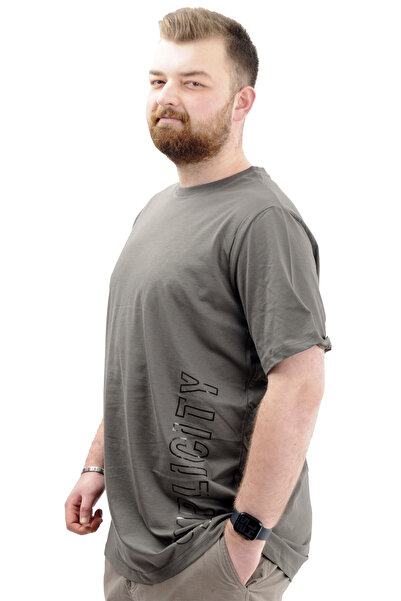 ModeXL Чоловіча футболка - велосипедна горловина, великий розмір, SIMPLICITY U24046 Хакі, Mode XL з принтом