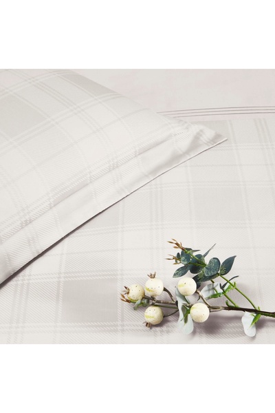 Taç Carly Jacquard Double Duvet Cover Set Ecru