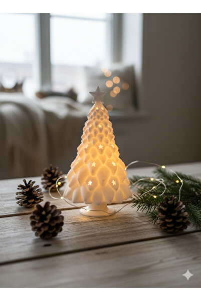Slyvia StarGlow Serisi – 3D Baskı Minimalist Işıklı Dekoratif Yılbaşı Ağacı -...