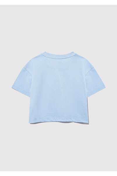 Mavi M Logo Printed Blue T-Shirt Loose Fit / Loose Relaxed Cut 7610276 -80213