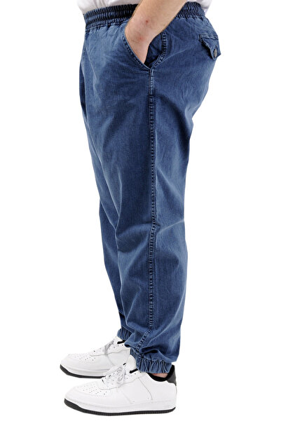 ModeXL Plus Size Mode XL - Men's Blue Jeans Jogger Pants, Elastic Leg - TORONTO 23916