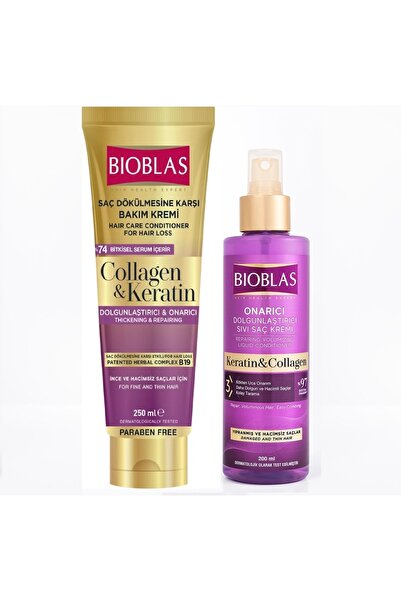 Bioblas Saç Dökülmesine Karşı Bakım Kremi 250ml Collagen&keratin 200 Ml Sıvı Saç Kremi Hediye!!!