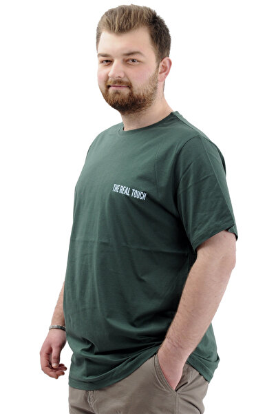 ModeXL Ανδρικό μπλουζάκι - Mode XL, Μεγάλο μέγεθος, εμπριμέ, βαμβακερό, μπλουζάκι με λαιμόκοψη TOUCH U24066 Nefti