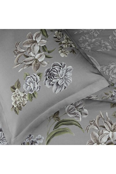 Taç Elodie Satin Gray Double Duvet Cover Set