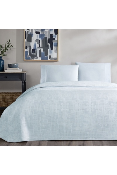 Taç Blue Crown Jacquard Vignes Double Pique Set