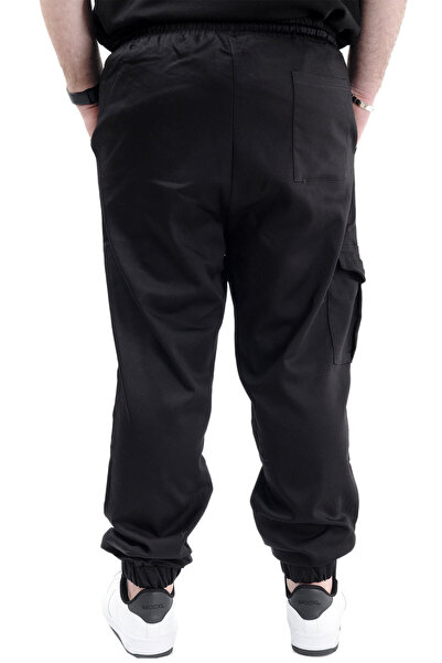 ModeXL Men's Linen Joggers - Plus Size, Spring, Black 23912