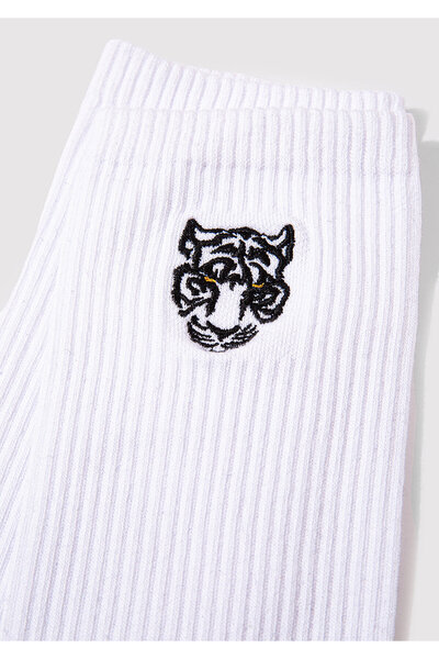 Mavi Tiger Printed White Socks 0911744 -620