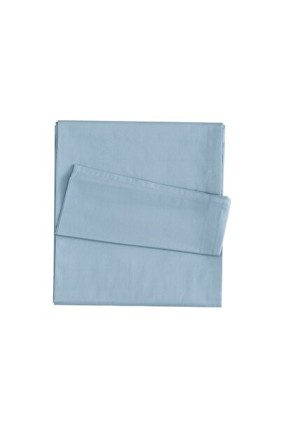 Linens Mix&Match Cotton Single Satin Sheet Blue