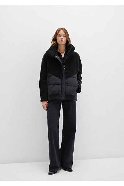 Mavi Sherpa Detailed Black Jacket Loose Fit / Loose Relaxed Fit 1110476-900