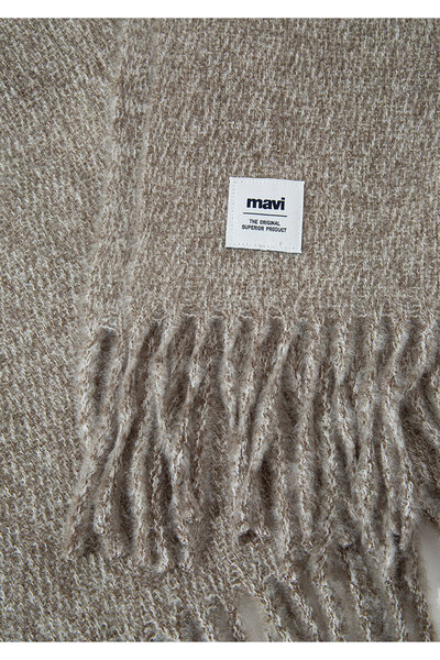Mavi Brown Tasseled Scarf - 198940 -71769