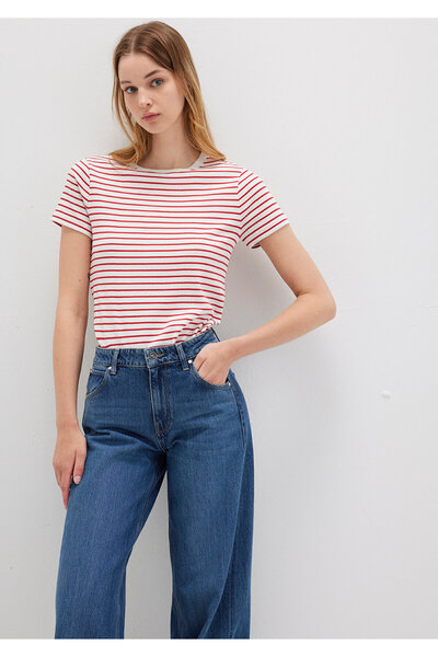 Mavi Crew Neck Striped Red T-Shirt Slim Fit / Slim Fit 1612881 -86680
