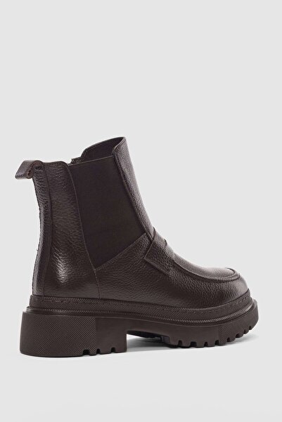 selin shoes Dámské boty Viola z pravé kůže s elastickým páskem - hořkohnědá