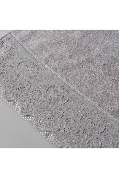 Linens Lace Cotton 50X80 cm Face Towel Gray