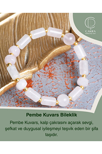 ÇAKRA DOĞAL TAŞ Pembe Kuvars Bileklik
